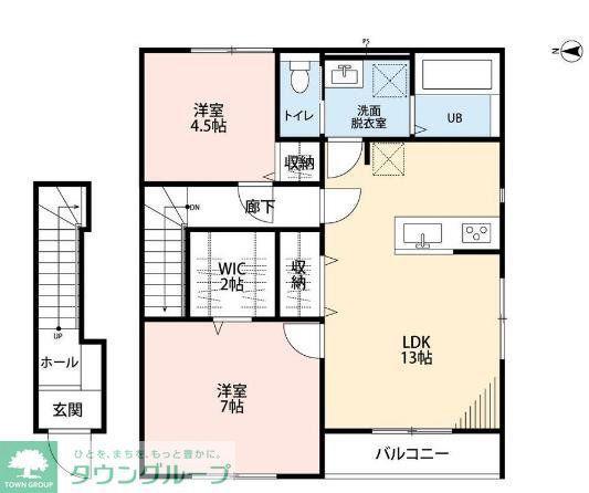 リーブルファイン草加稲荷4期(2LDK/2階)の間取り写真