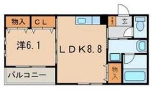 プラムハイツ(1LDK/1階)の間取り写真