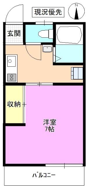 DSハイツ沢村(1K/2階)の間取り写真