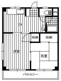 増尾マンション(2DK/1階)の間取り写真