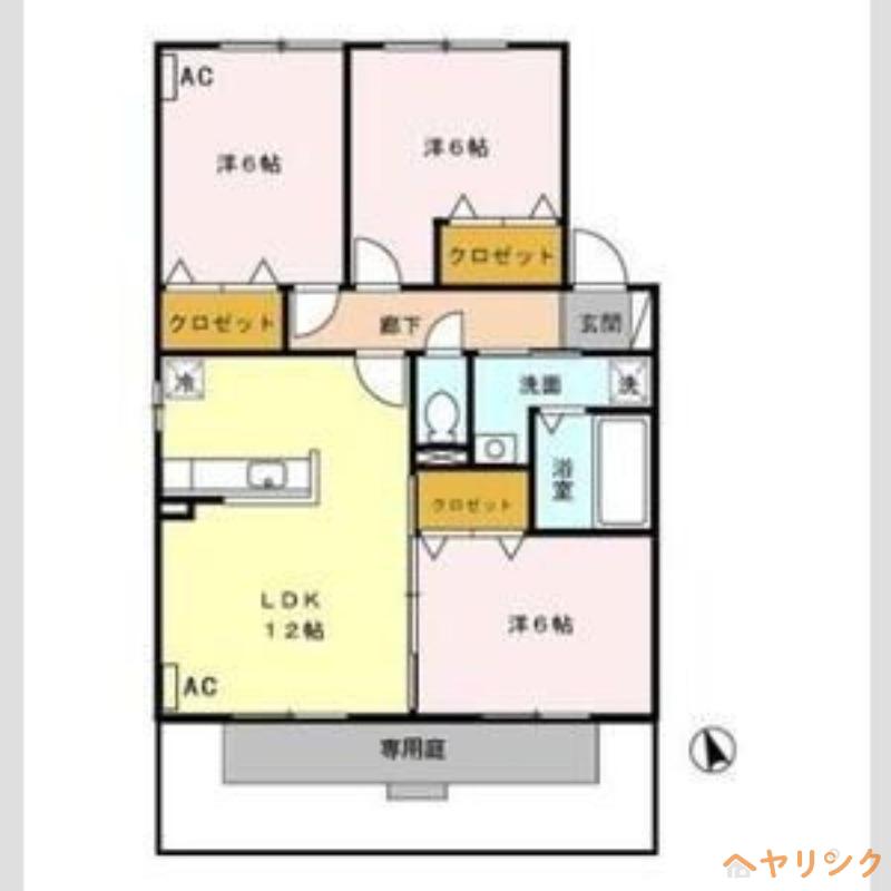 ベルドミール(3LDK/1階)の間取り写真