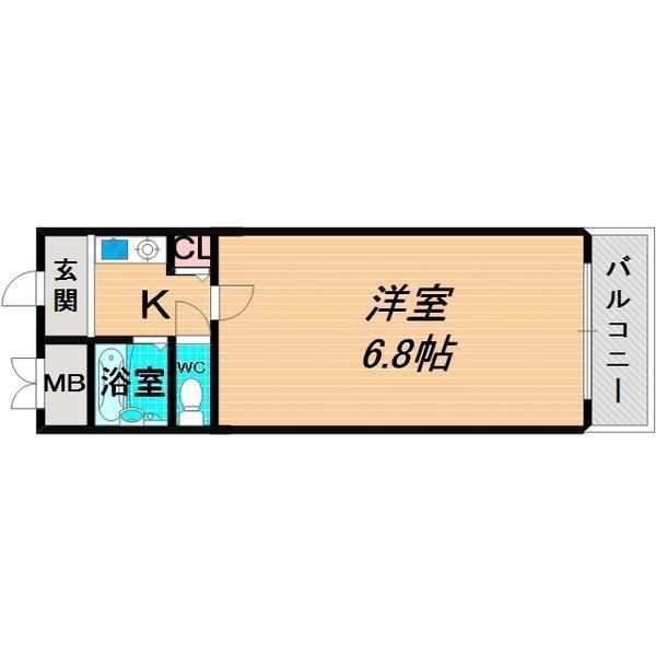 フローラル横堤(1K/4階)の間取り写真