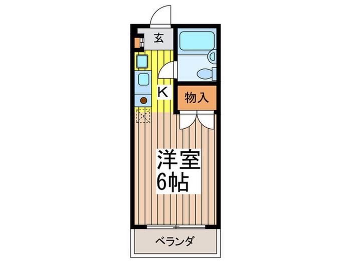 KCフラッツ(1K/2階)の間取り写真