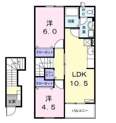クレストール七反田(2LDK/2階)の間取り写真