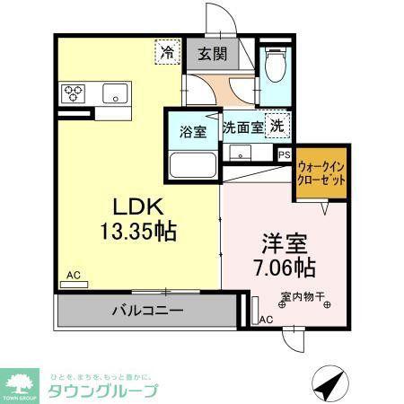 アナシエ石神井台(1LDK/2階)の間取り写真