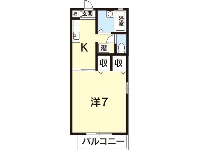 アンソレイエ六番館(1K/2階)の間取り写真