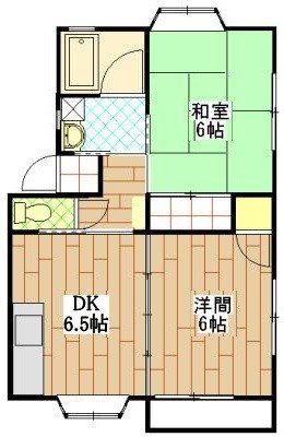 メゾンタキグチ(2DK/1階)の間取り写真