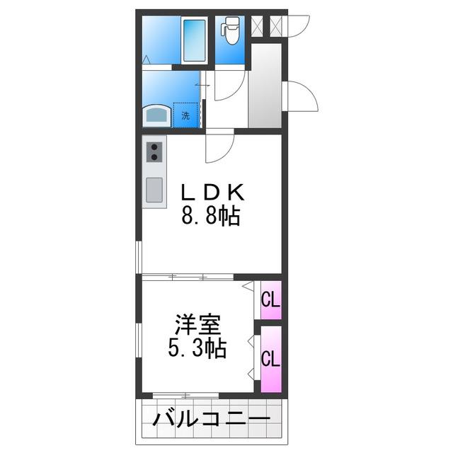 フジパレス今川II番館(1LDK/1階)の間取り写真