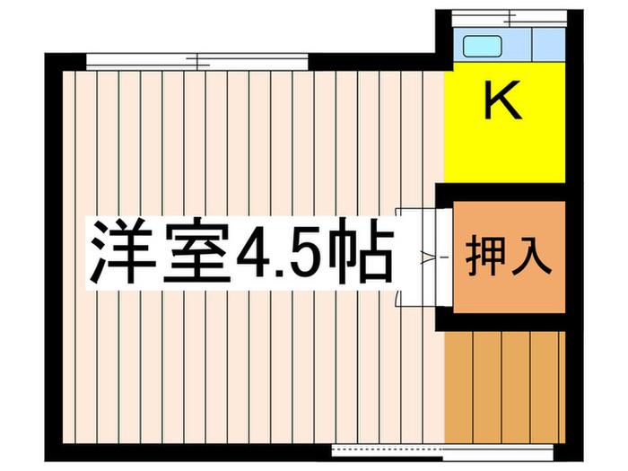 亀松荘(1K/2階)の間取り写真