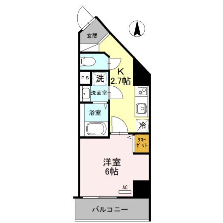 プリメーロ66(1K/5階)の間取り写真