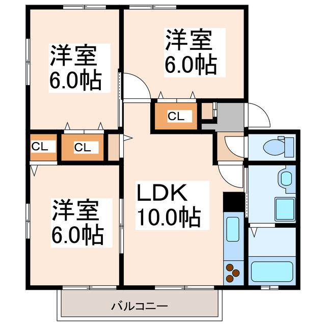 ルピナス(3LDK/2階)の間取り写真