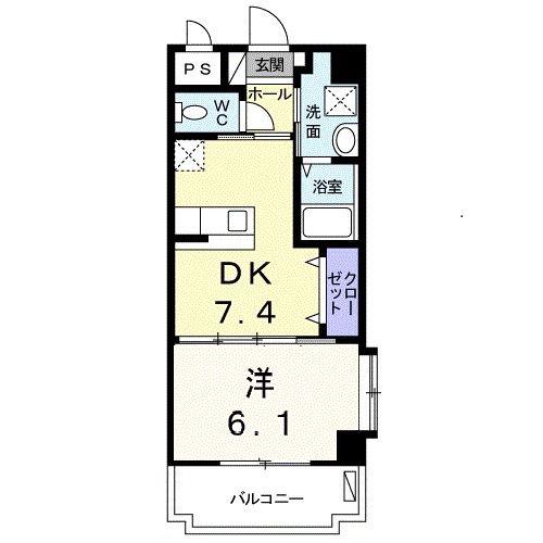 カレント A.R.K(1DK/1階)の間取り写真
