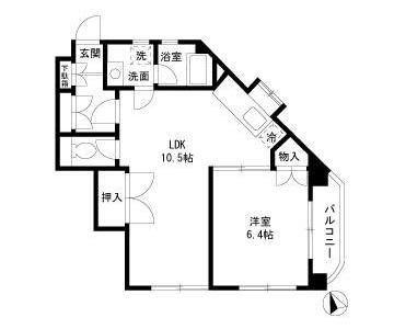 プレアデス(1LDK/4階)の間取り写真