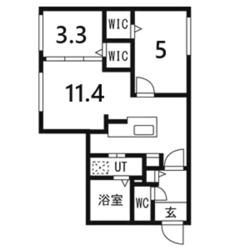 RITZ GRANDE 八軒(2LDK/3階)の間取り写真
