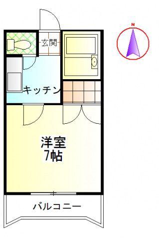 エスポアール中井(1K/2階)の間取り写真