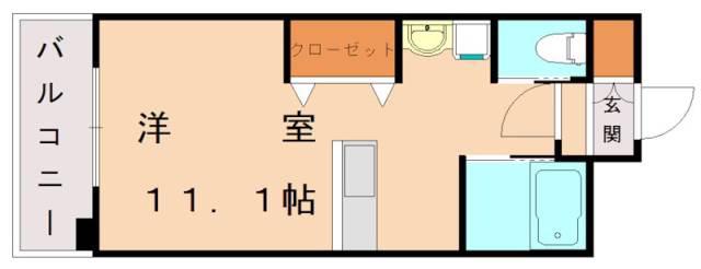 BBS古賀駅前(ワンルーム/8階)の間取り写真