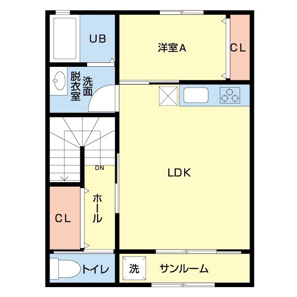 REDES SASAGUCHI(1LDK/2階)の間取り写真