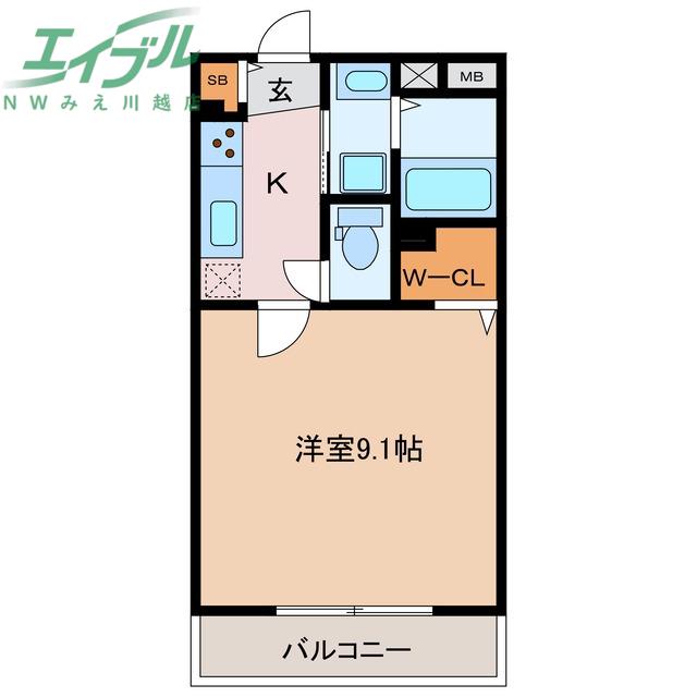 AUGUSTA(1K/3階)の間取り写真