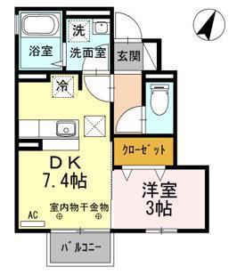 エターナル(1LDK/1階)の間取り写真