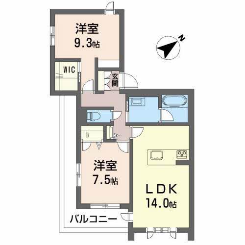 ベレオ・プライム長田町(2LDK/4階)の間取り写真