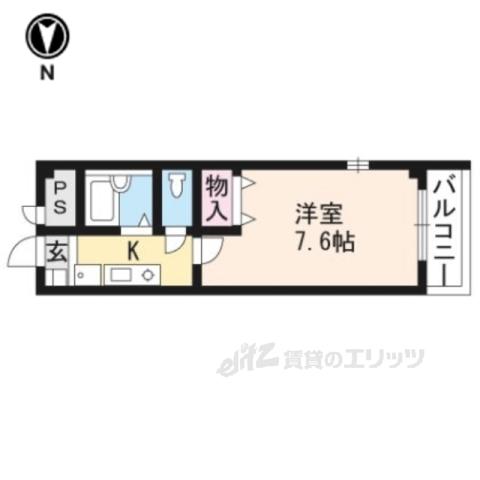 アンプルールフェール大利町(1K/2階)の間取り写真