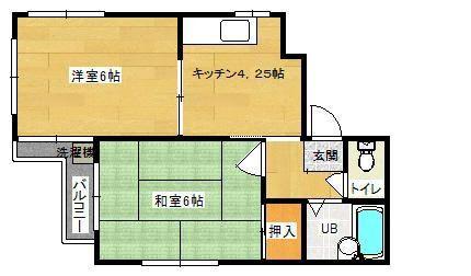 第2グラムビル(2K/3階)の間取り写真
