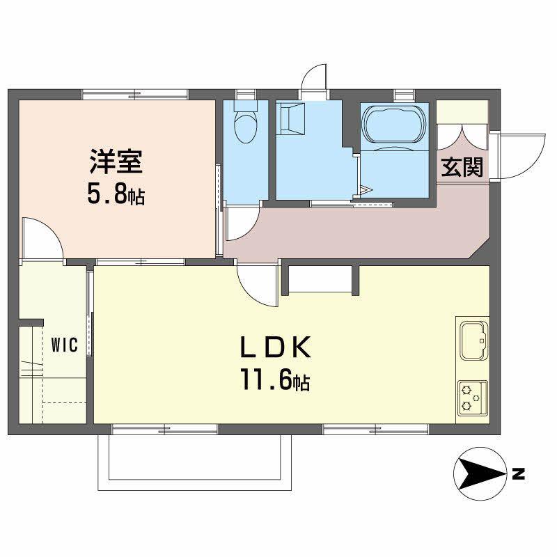 ニューライフ1711(1LDK/1階)の間取り写真