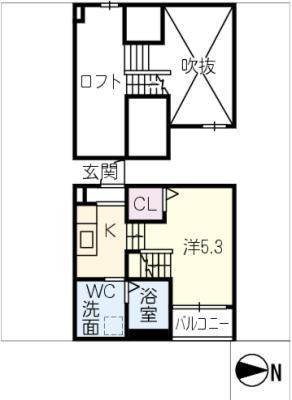 リラッサンテ(1K/1階)の間取り写真