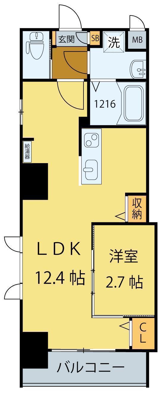 シエルエックス(1LDK/7階)の間取り写真