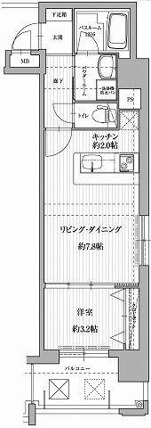 アクタス天神セントラルタワーⅡ(1LDK/10階)の間取り写真