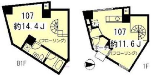 エスタート等々力(1LDK/1階)の間取り写真