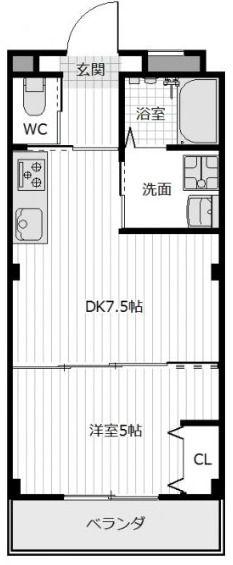 ピース・スクエア八万II B(1DK/1階)の間取り写真