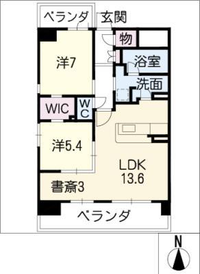 アシベル鶴舞(2LDK/3階)の間取り写真