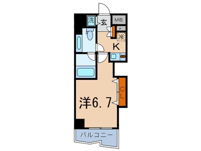 アクロス文京(1K/10階)の間取り写真