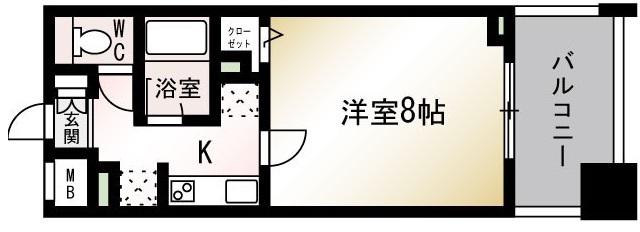 アンシャンテ朝霞(1K/7階)の間取り写真