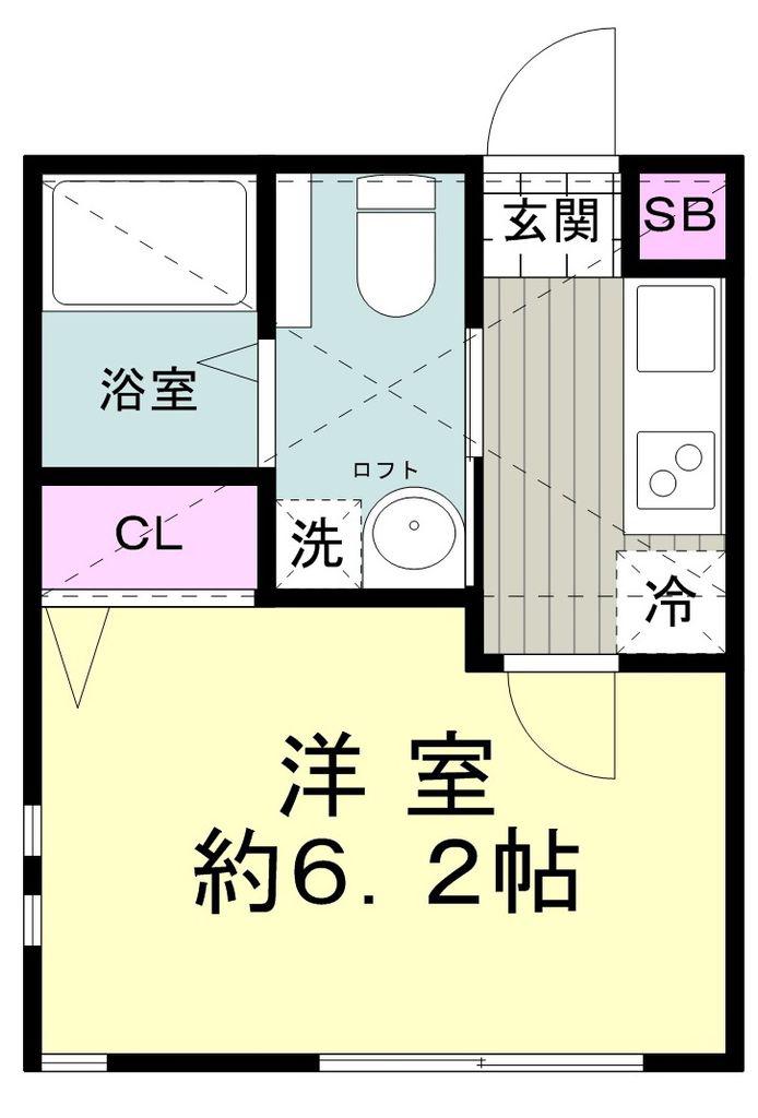 アーバン高津(1K/2階)の間取り写真