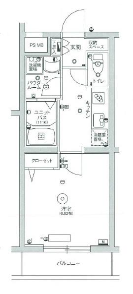 スカイコート板橋本町(1K/4階)の間取り写真