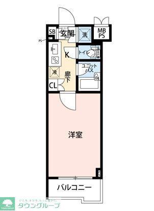 ルーブル新宿西落合六番館(1K/2階)の間取り写真