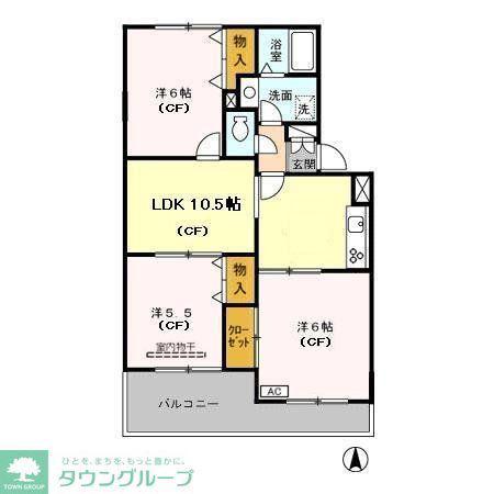 ヴァンベール東川口1(3LDK/2階)の間取り写真