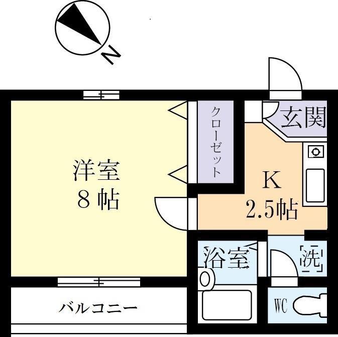 プリマベーラ(1K/2階)の間取り写真