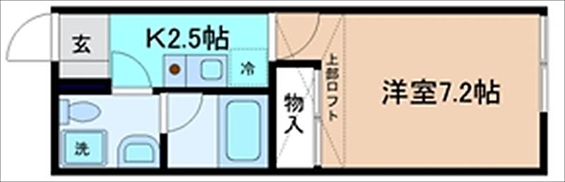 キャッスル石引(1K/2階)の間取り写真