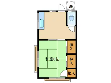 光鱗荘(1K/2階)の間取り写真