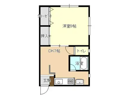 ハイツもあ(1DK/1階)の間取り写真