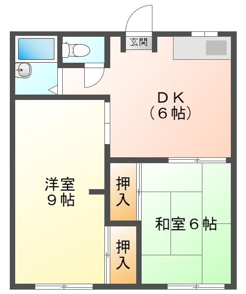 コーポ青山(2DK/1階)の間取り写真