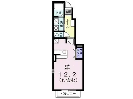 セレーノデーアA(ワンルーム/1階)の間取り写真