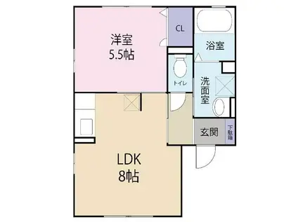 VERENA(1LDK/1階)の間取り写真