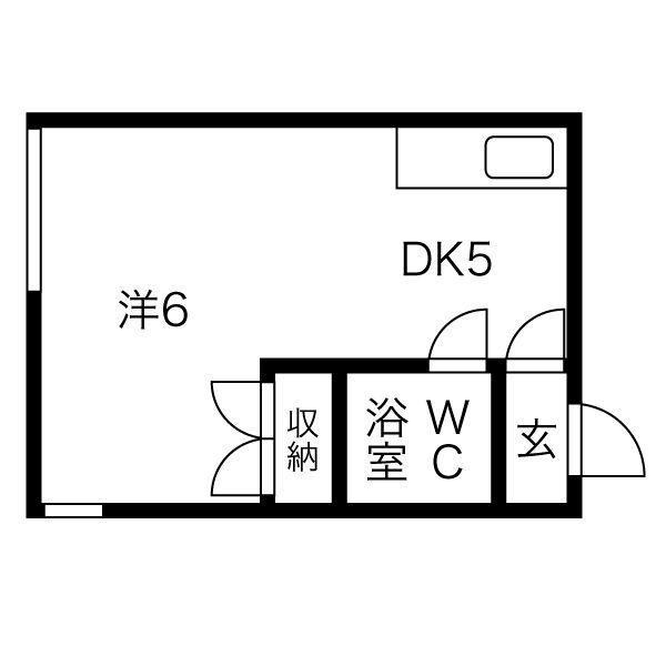 シティハイツ1315(1DK/2階)の間取り写真