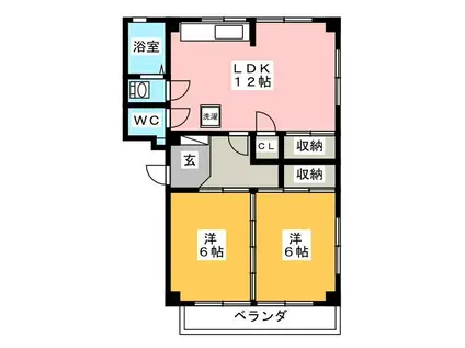グランシエル西岐阜(2LDK/3階)の間取り写真