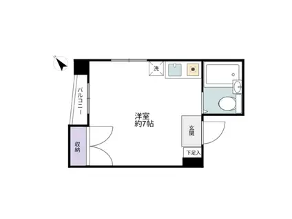 ヘリテイジVII(ワンルーム/3階)の間取り写真