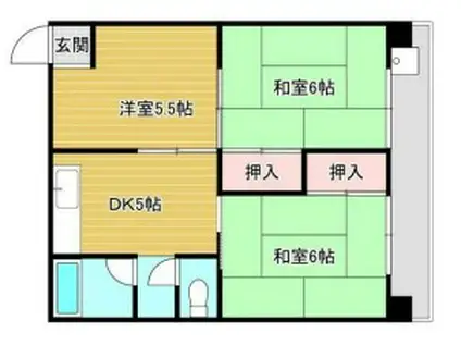 リノGRANDBELLE姫路(3DK/4階)の間取り写真